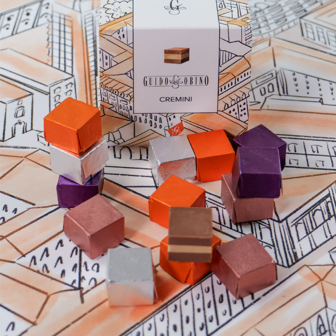 ASSORTED 4 CREMINI 160g CUBE - Guido Gobino