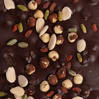 MINIFOGLIO DARK CHOCOLATE BAR WITH DRIED FRUITS 250g - Image 2